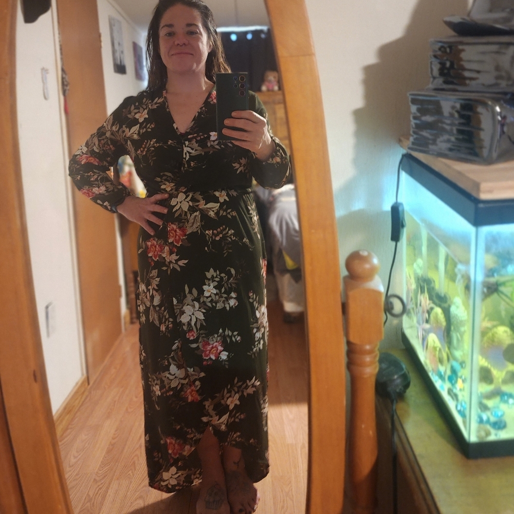 Floral hi-lo dress